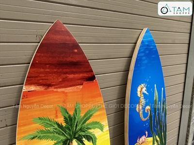 Ván lướt sóng decor chủ đề Đại Dương - Hoàng Hôn cao 90cm [Gỗ dày - chuẩn đẹp] VLS-12